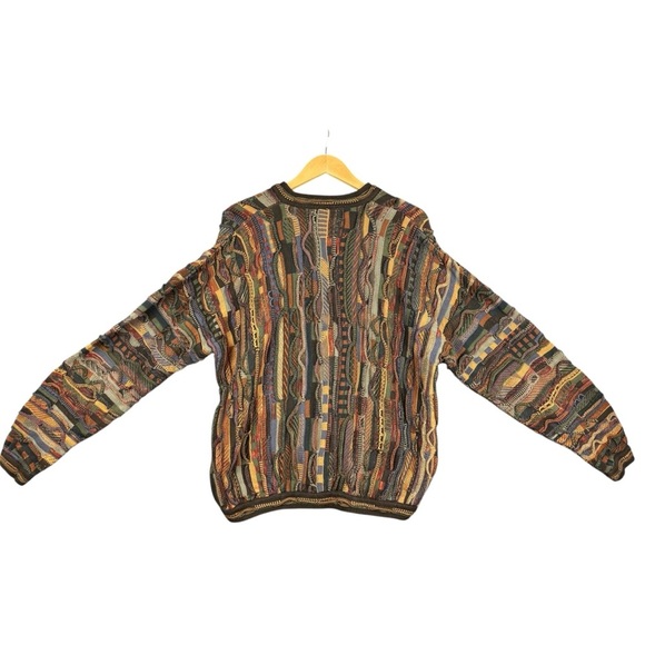 EUC Tundra Canada Men’s Coogi-style Multicolor 3D V-Neck Pullover Sweater Sz XL - Picture 11 of 13